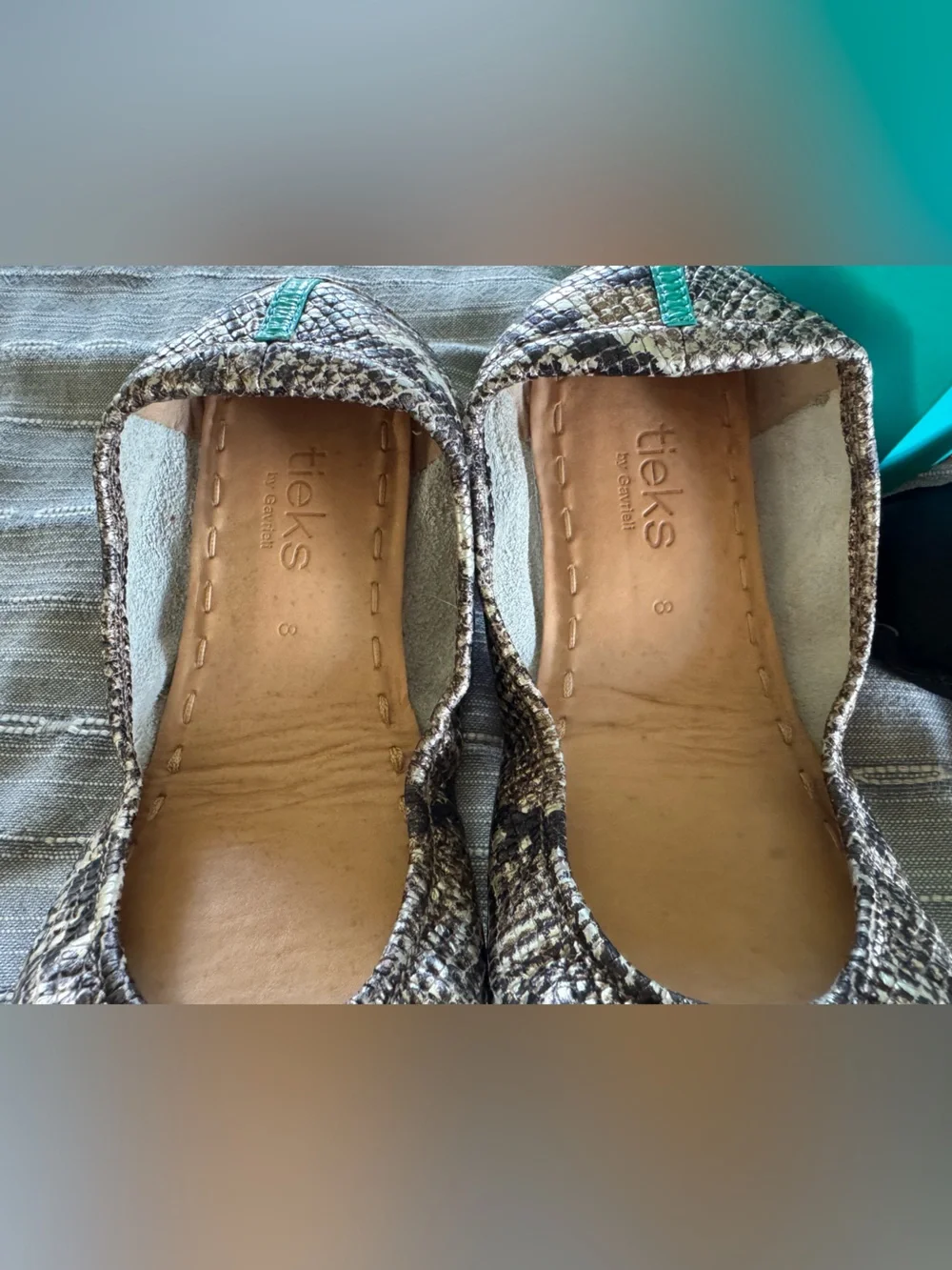 Tieks Copperhead Snake Foldable Ballet Flats EUC size 8
